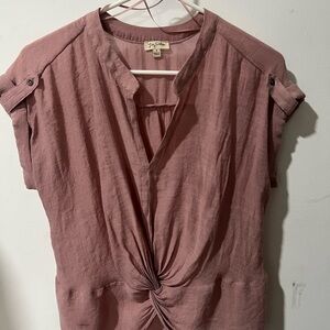 Lily White Mauve Twist-Front Blouse